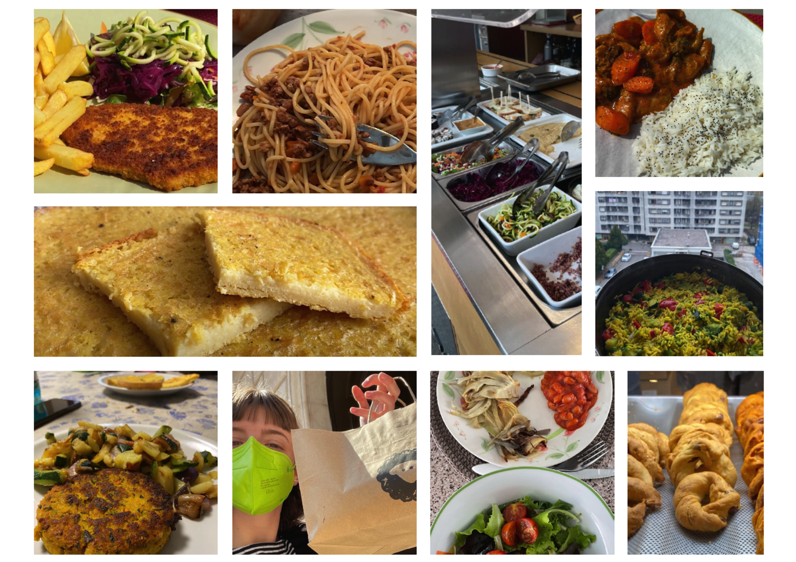 Foto del cibo vegano sperimentato nella nostra esperienza. Vedere 